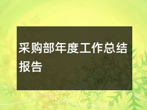 采购部年度工作总结报告