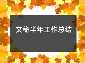 文秘半年工作总结
