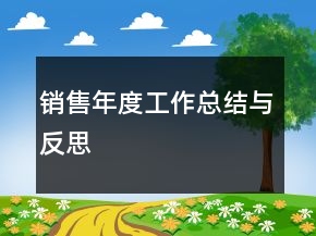 销售年度工作总结与反思