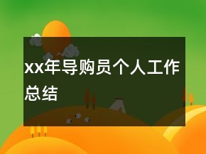 xx年导购员个人工作总结