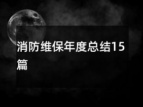 消防维保年度总结15篇