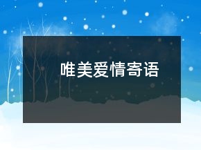 唯美爱情寄语