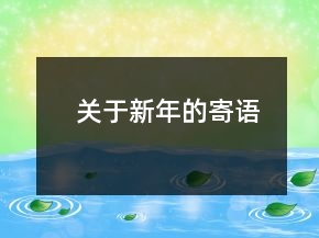 关于新年的寄语