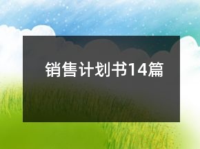 销售计划书14篇