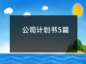公司计划书5篇