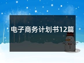 电子商务计划书12篇