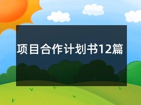 项目合作计划书12篇