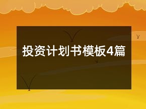 投资计划书模板4篇