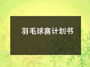 羽毛球赛计划书