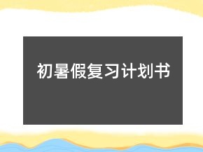 初暑假复习计划书