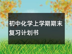初中化学上学期期末复习计划书