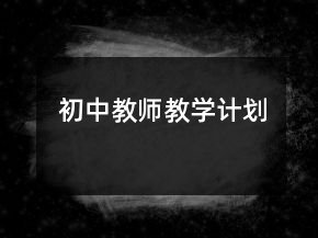 初中教师教学计划
