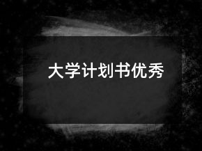 大学计划书优秀