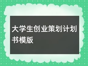 大学生创业策划计划书模版