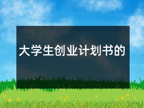 大学生创业计划书的
