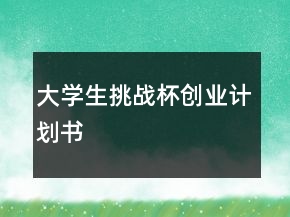 大学生挑战杯创业计划书
