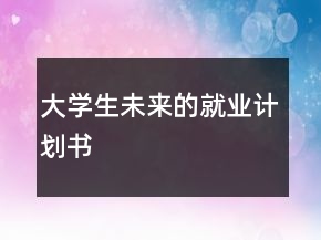 大学生未来的就业计划书