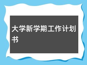 大学新学期工作计划书
