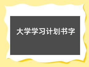 大学学习计划书字