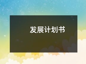 发展计划书
