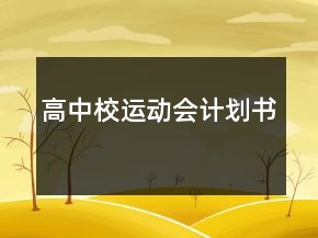 高中校运动会计划书