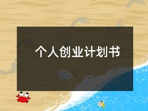 个人创业计划书