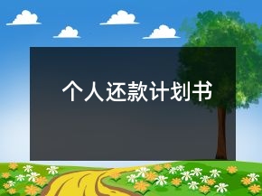 个人还款计划书