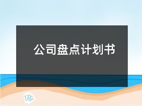 公司盘点计划书