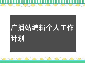 广播站编辑个人工作计划
