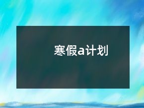 寒假a计划