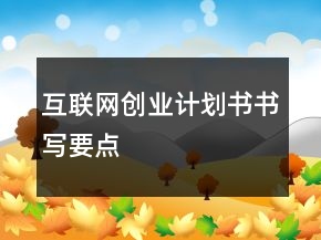 互联网创业计划书书写要点