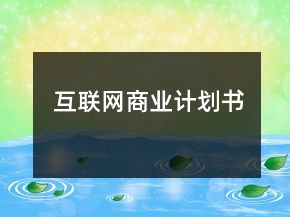 互联网商业计划书