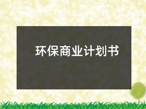 环保商业计划书