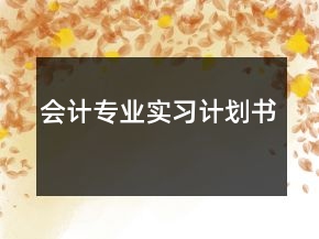 会计专业实习计划书