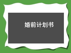 婚前计划书