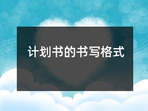 计划书的书写格式