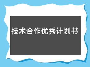 技术合作优秀计划书