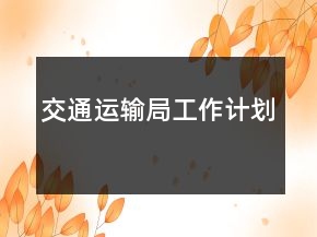 交通运输局工作计划