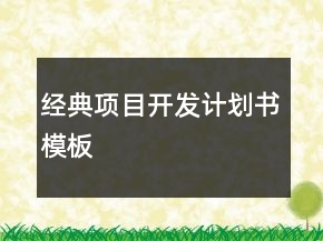 经典项目开发计划书模板