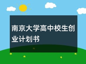 南京大学高中校生创业计划书