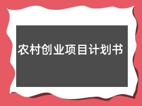 农村创业项目计划书