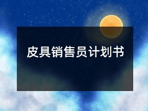 皮具销售员计划书