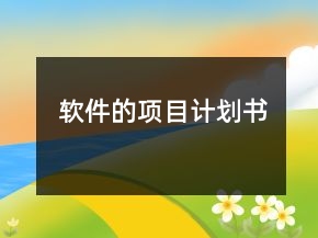 软件的项目计划书