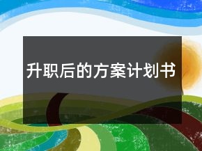 升职后的方案计划书