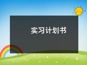 实习计划书