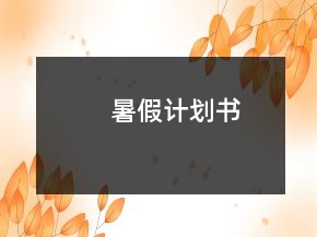 暑假计划书