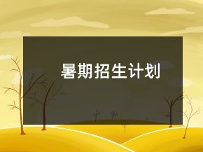 暑期招生计划