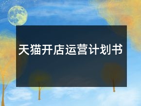 天猫开店运营计划书