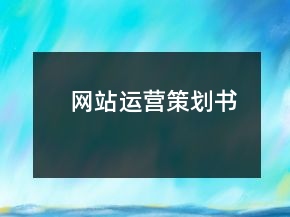 网站运营策划书