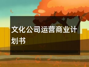 文化公司运营商业计划书
